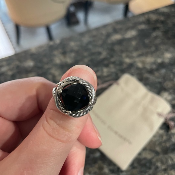Authentic David Yurman Black Onyx Infinity Ring - Picture 2 of 10